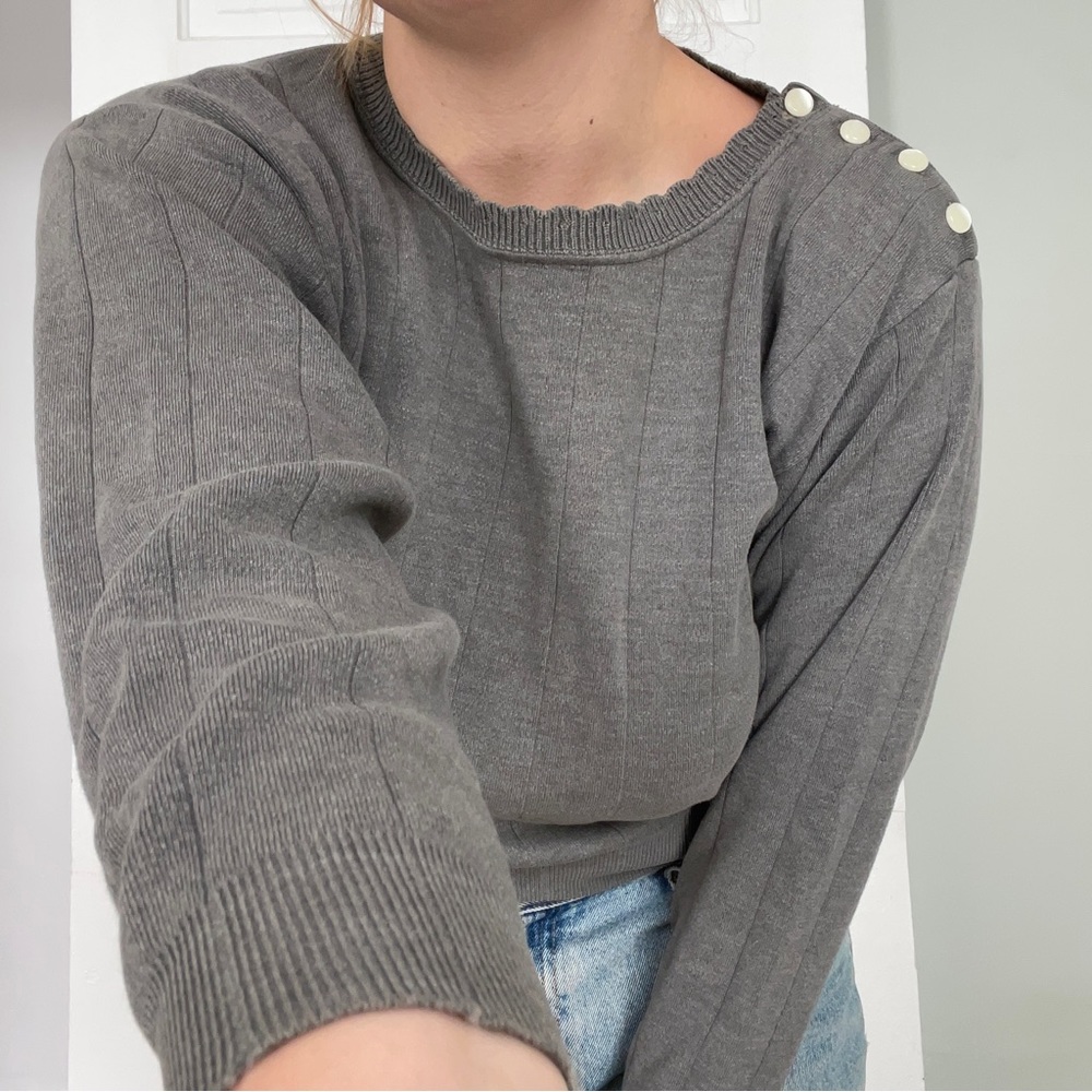 🤍SOLD🤍 VTG 80s Cotton Sweater - Picture 3 of 9